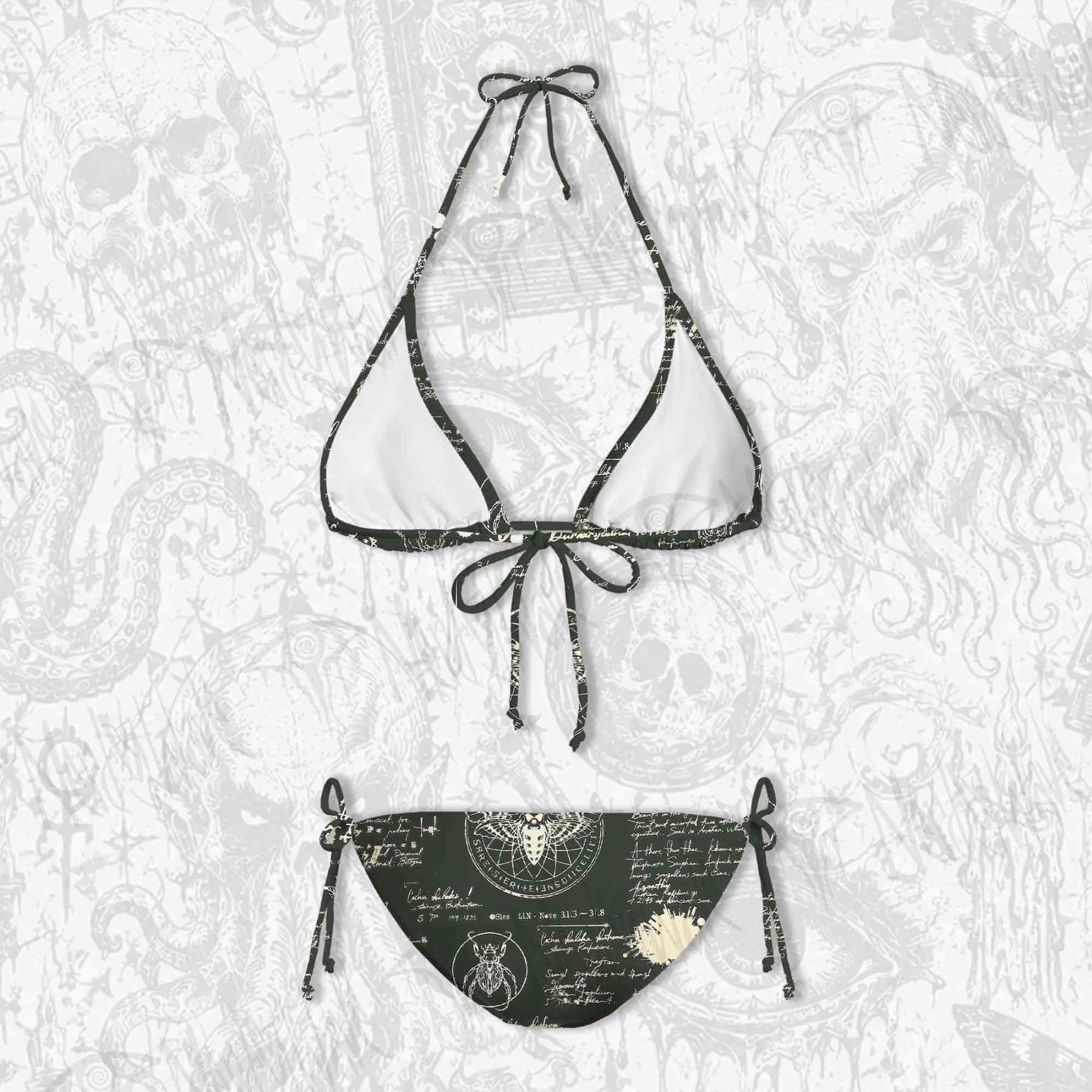 Retro Insects Women's Adjustable Tie-Strap Bikini
