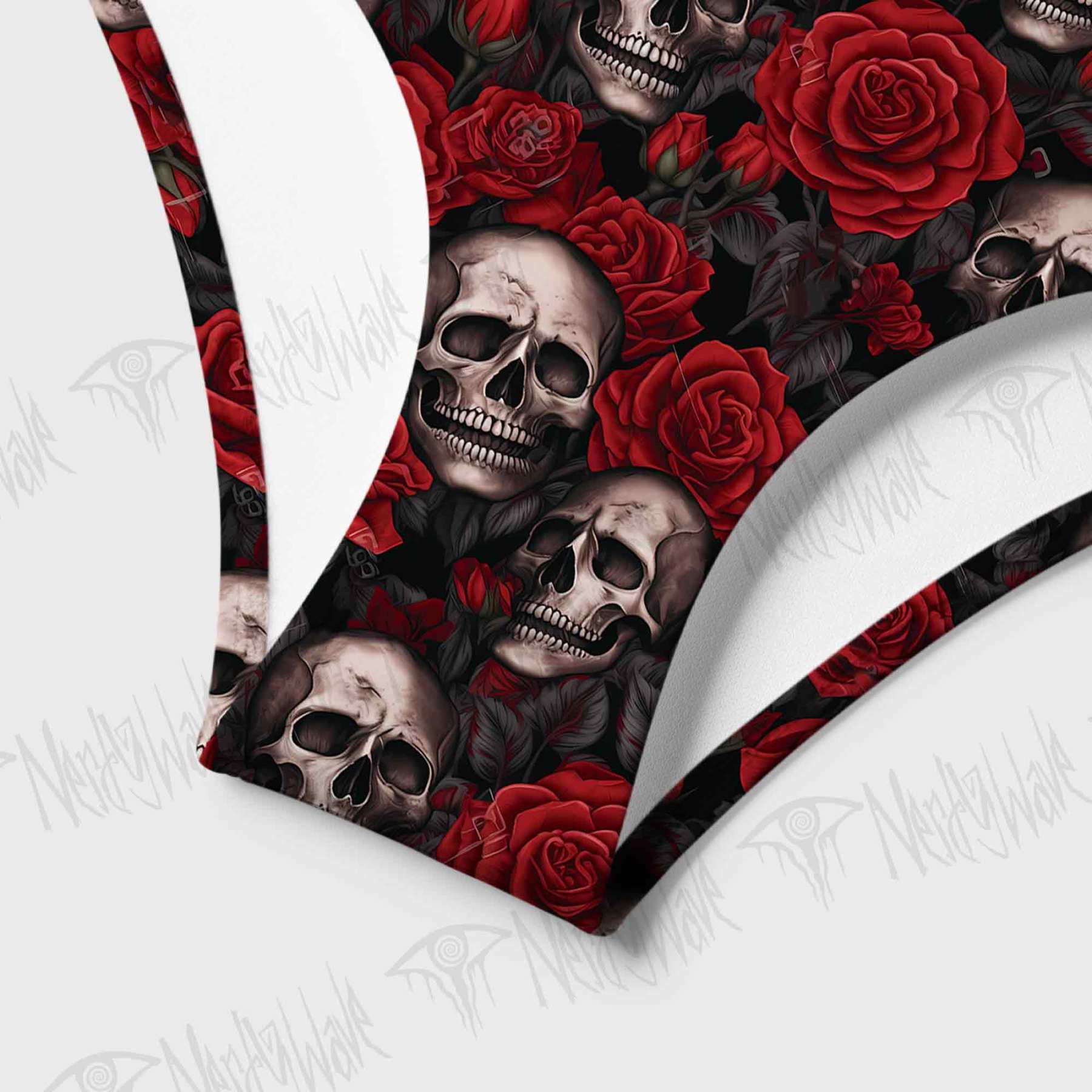 Skull and Roses Women's Adjustable Tie-Strap Bikini