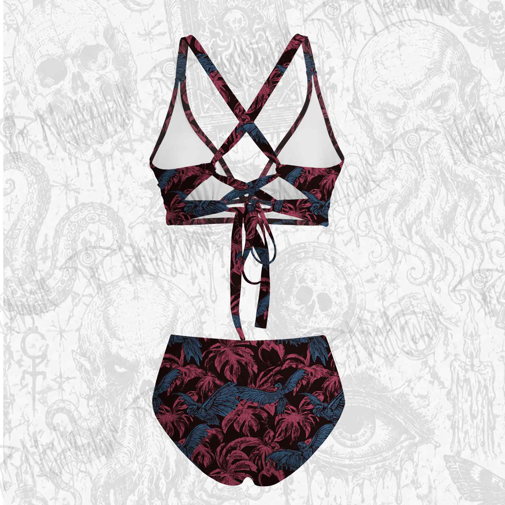 Crows Fly among the Palm Trees Bikini Set