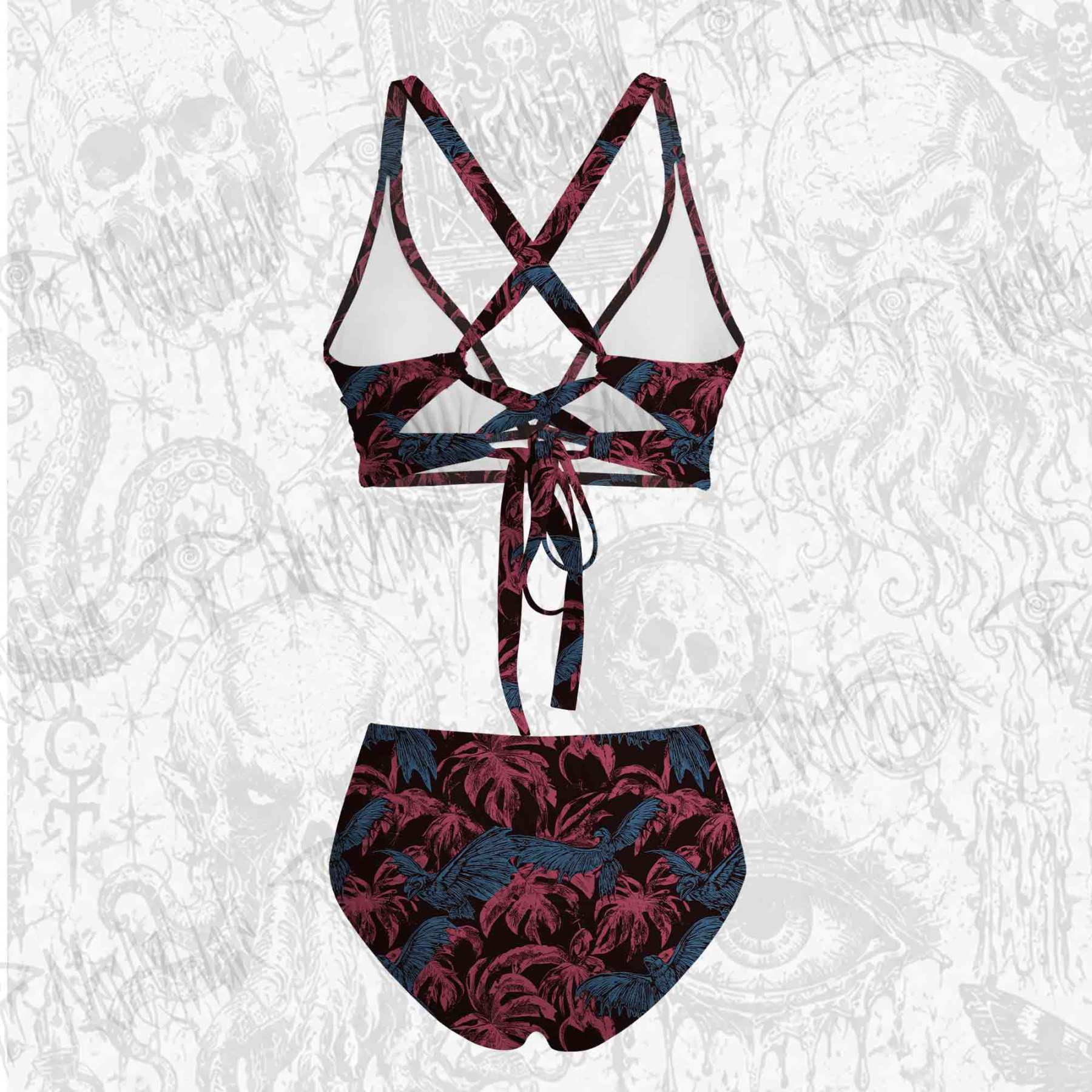 Crows Fly among the Palm Trees Bikini Set