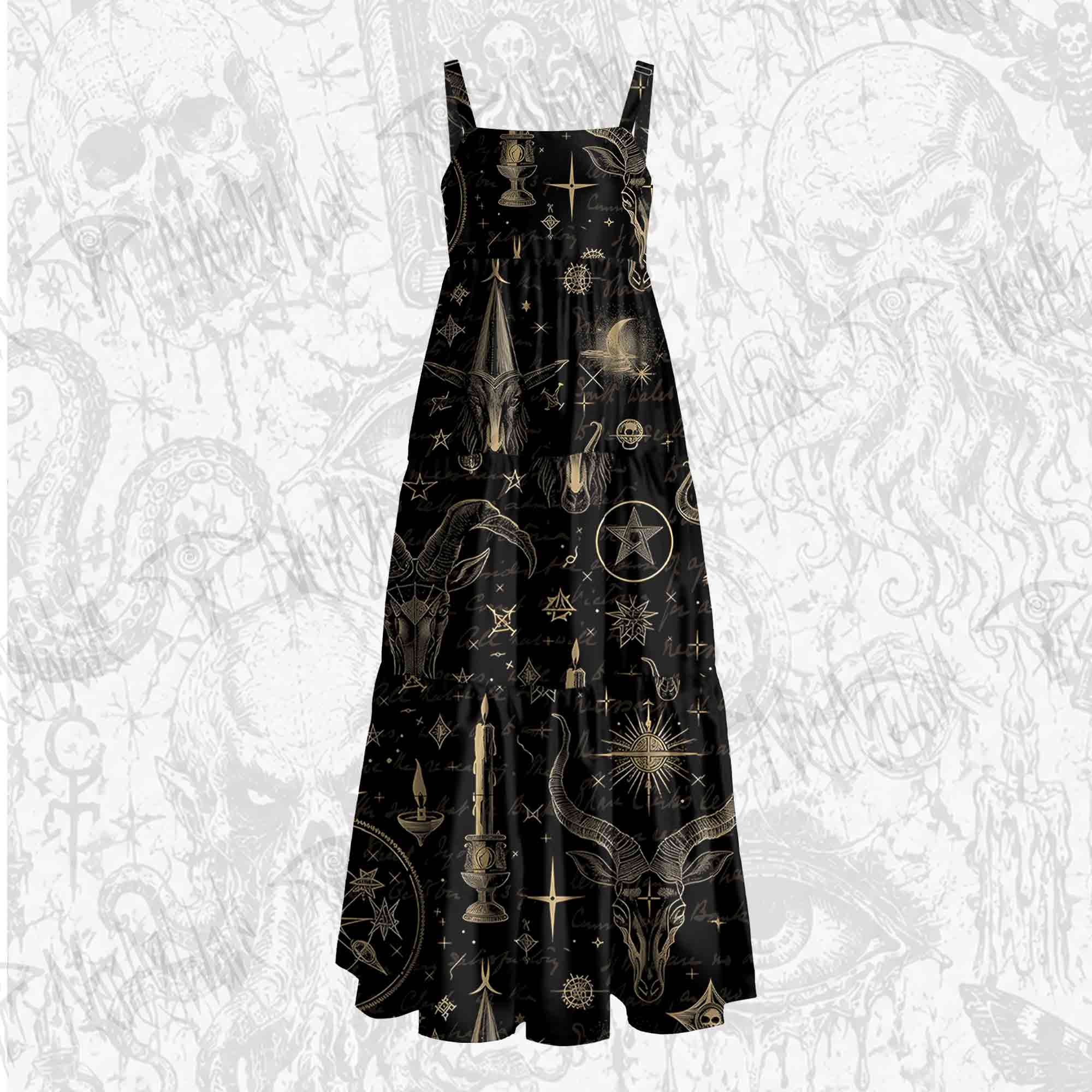 Baphomet Wide Straps Maxi Dress