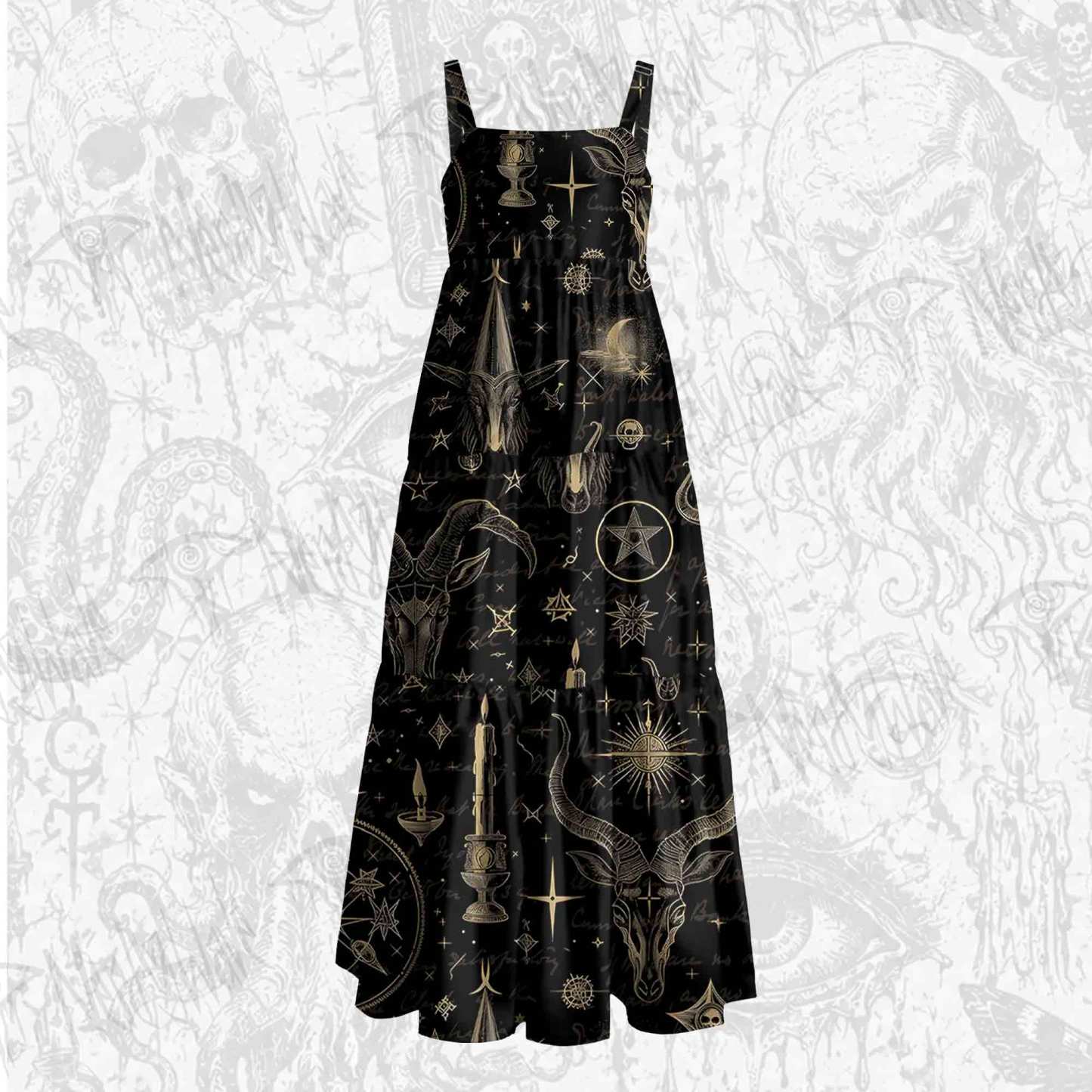 Baphomet Wide Straps Maxi Dress