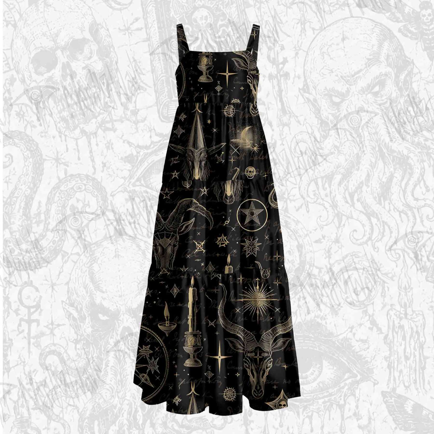 Baphomet Wide Straps Maxi Dress