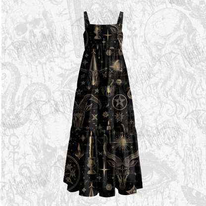 Baphomet Wide Straps Maxi Dress