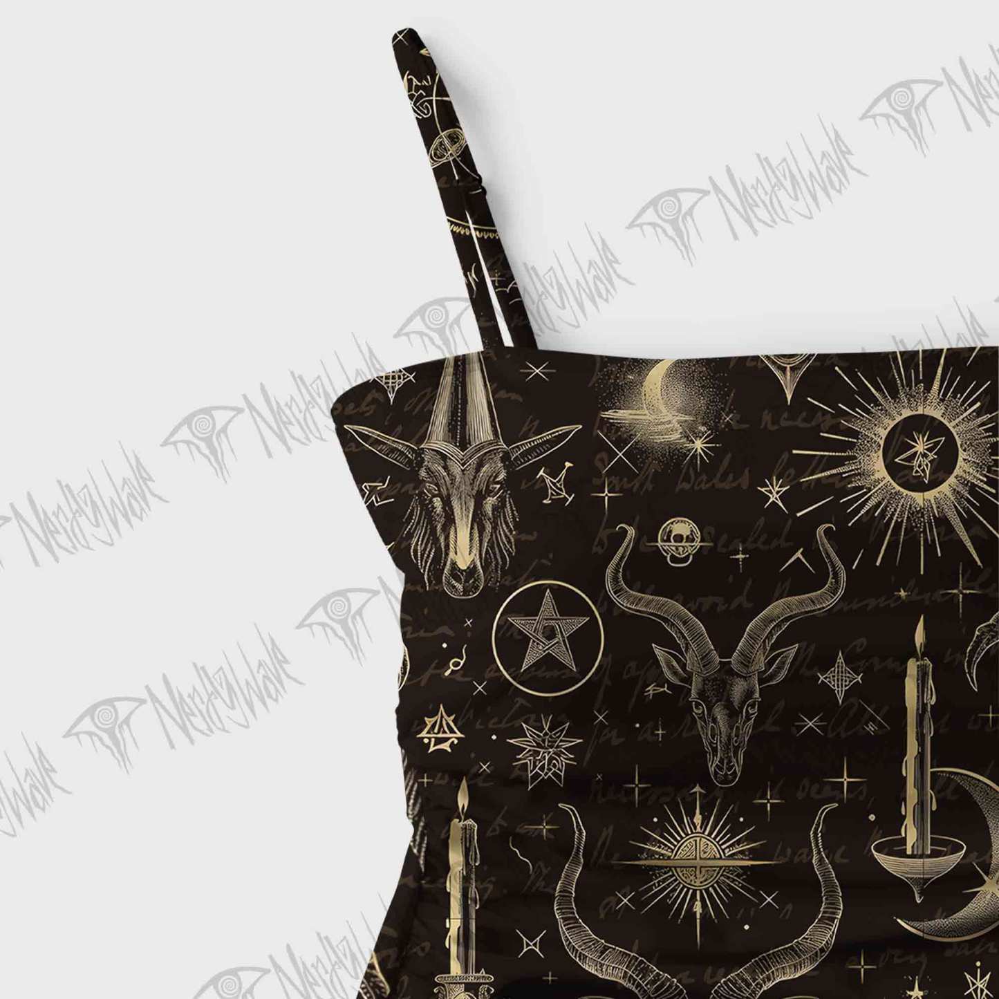 Baphomet Slim-Strap Swimsuit