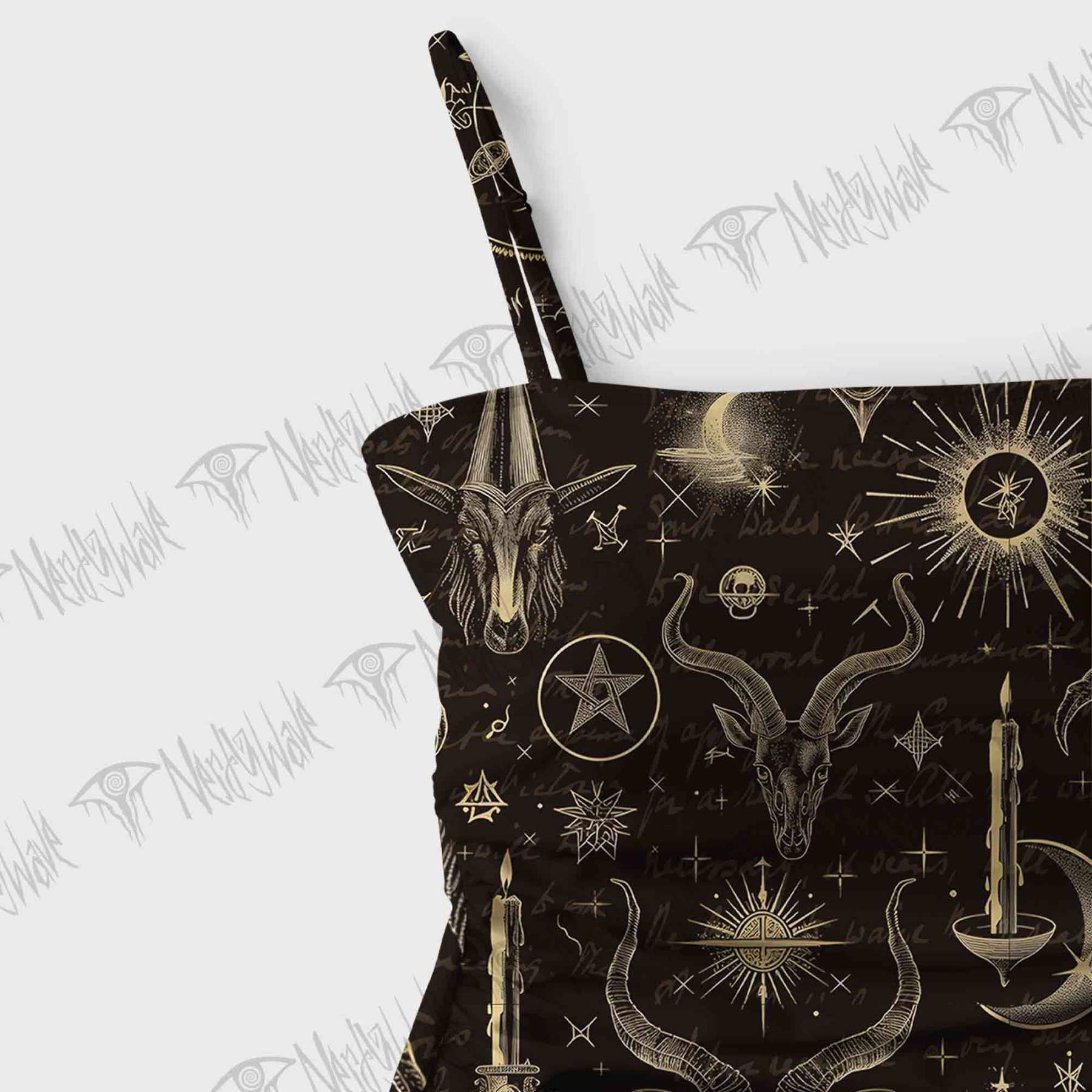 Baphomet Slim-Strap Swimsuit