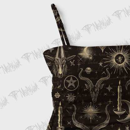 Baphomet Slim-Strap Swimsuit