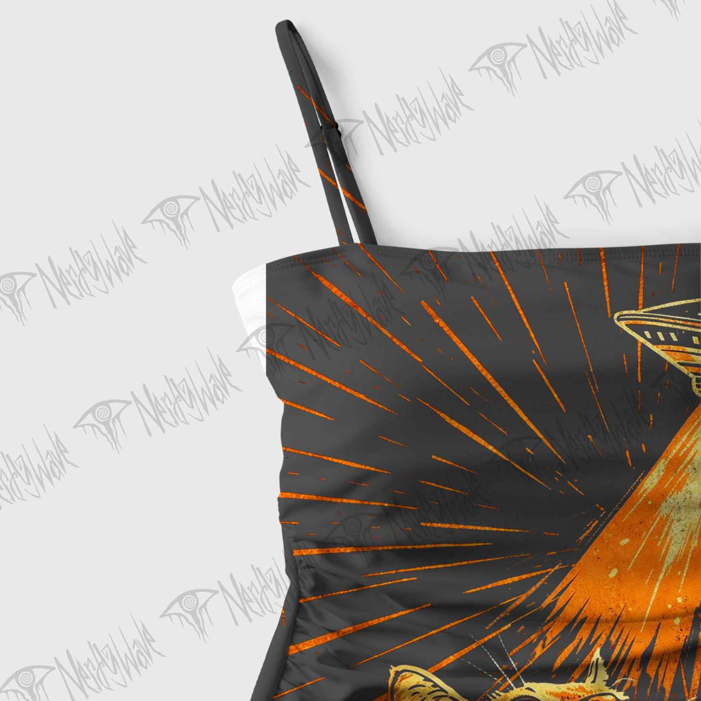 UFO Cats Slim-Strap Swimsuit