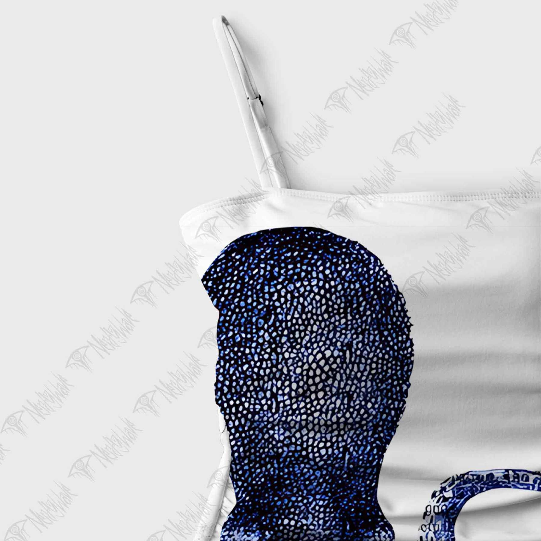 Blue Kraken Octopus Slim-Strap Swimsuit