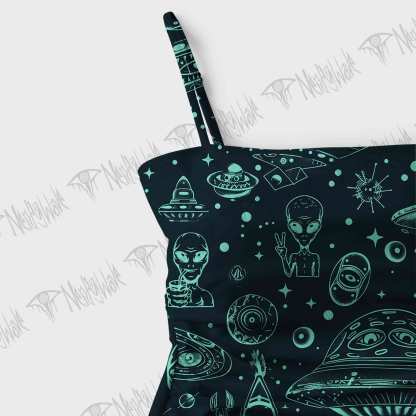 Outer Space Slim-Strap Swimsuit
