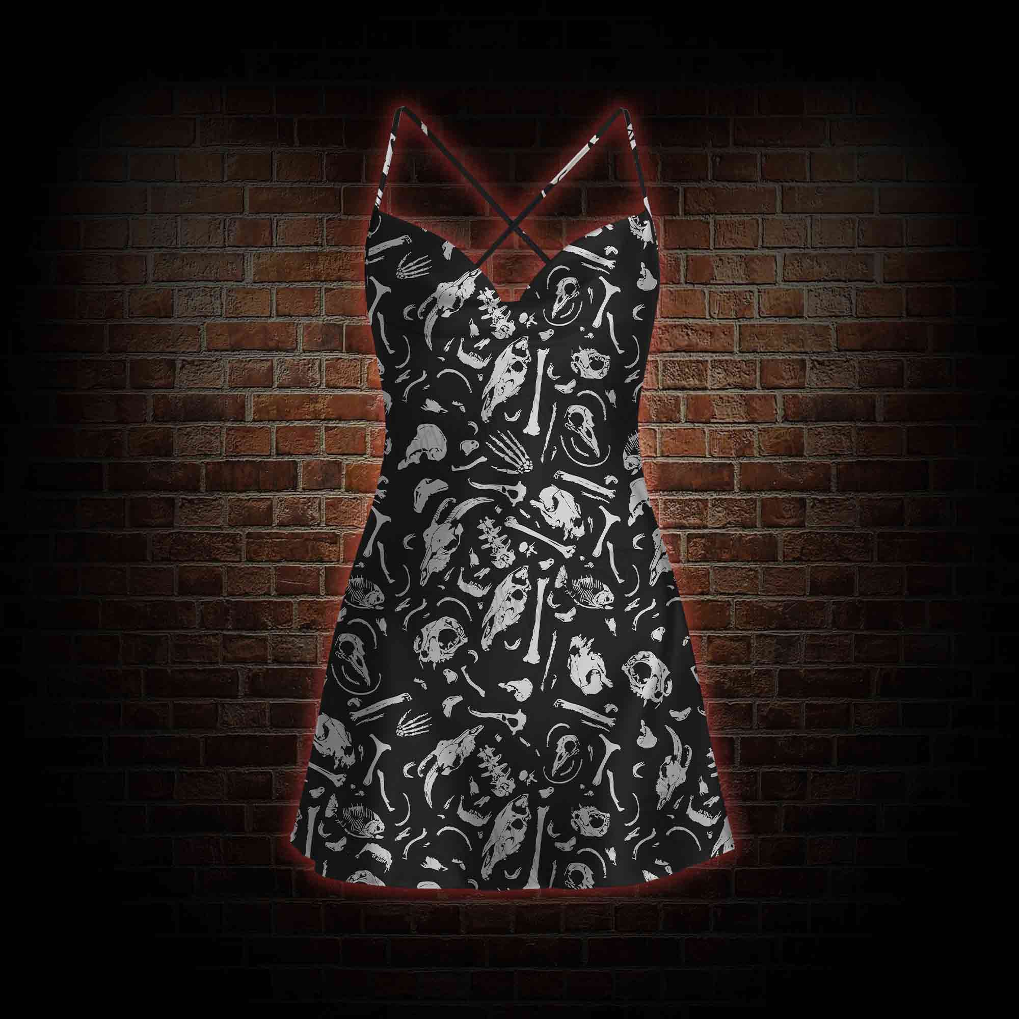 Dinosaur Fossils Cowl Neck Slip Dress