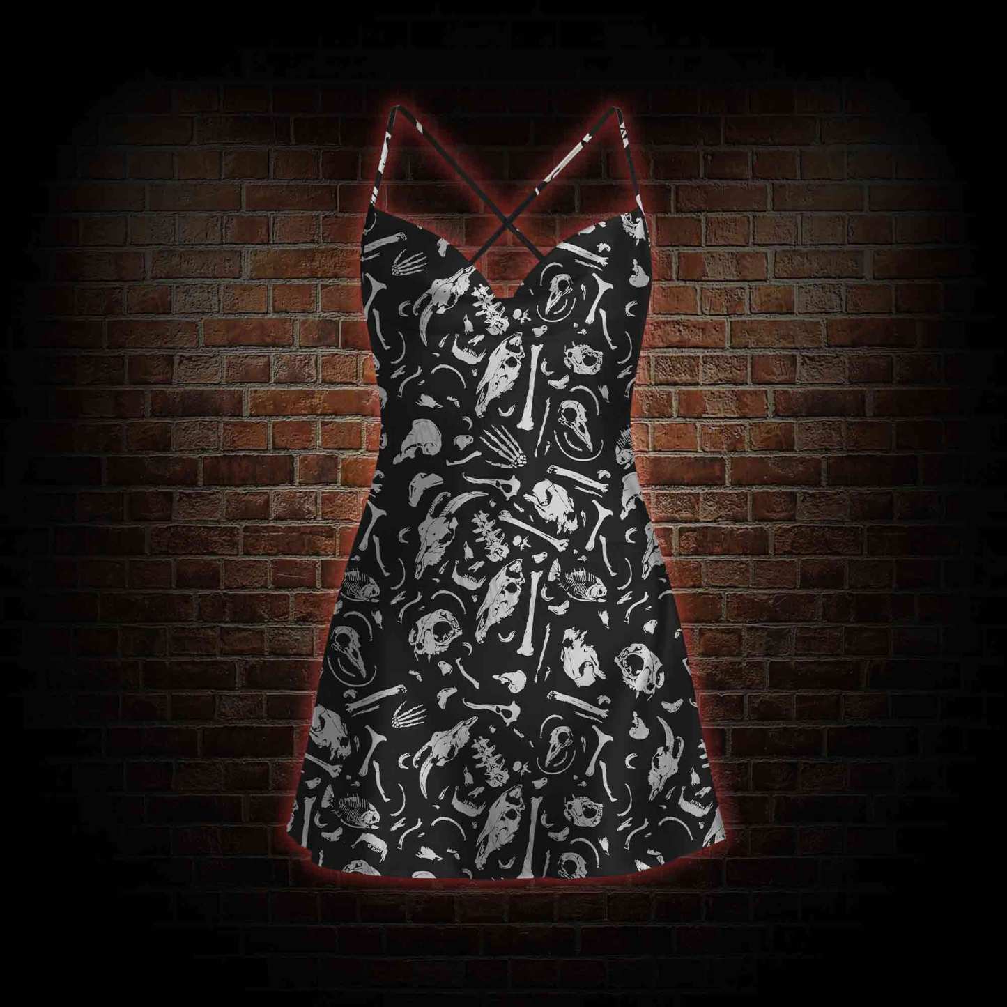 Dinosaur Fossils Cowl Neck Slip Dress