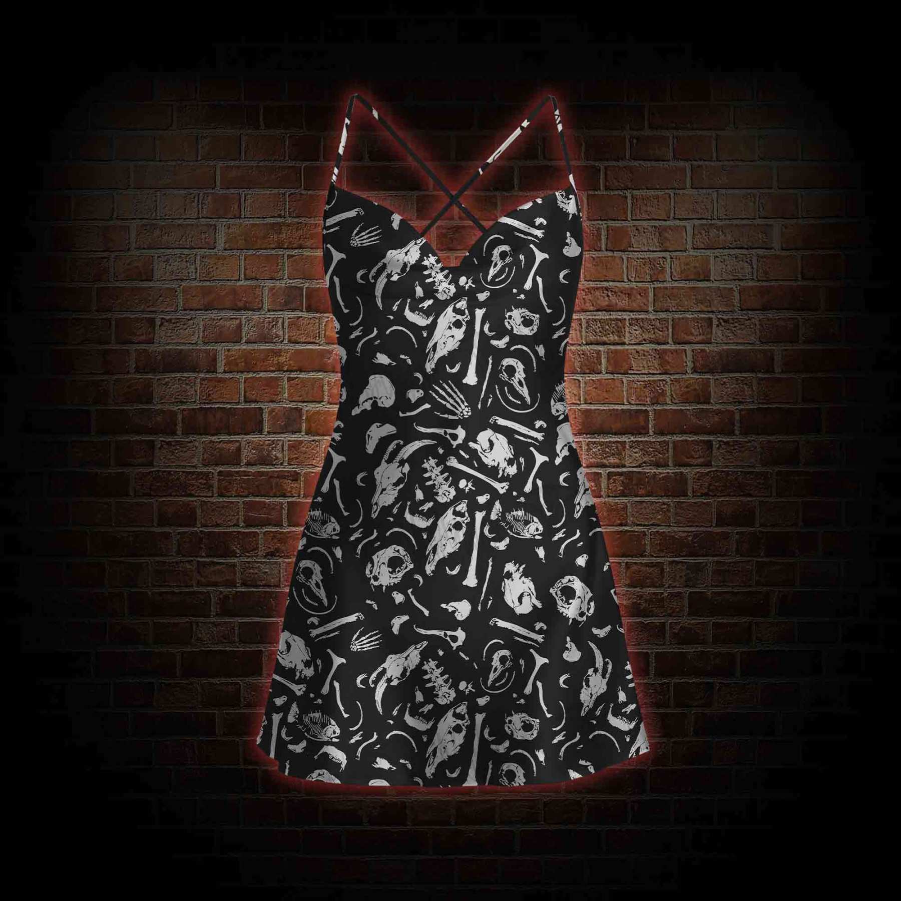 Dinosaur Fossils Cowl Neck Slip Dress