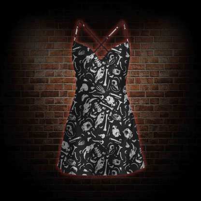 Dinosaur Fossils Cowl Neck Slip Dress