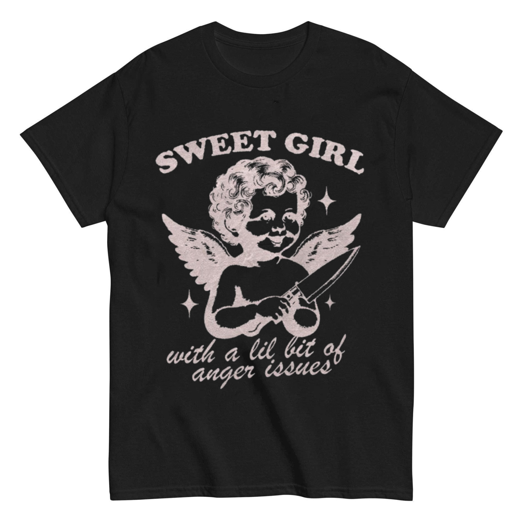 Sweet Girl with Anger Issues Cherub T-shirt