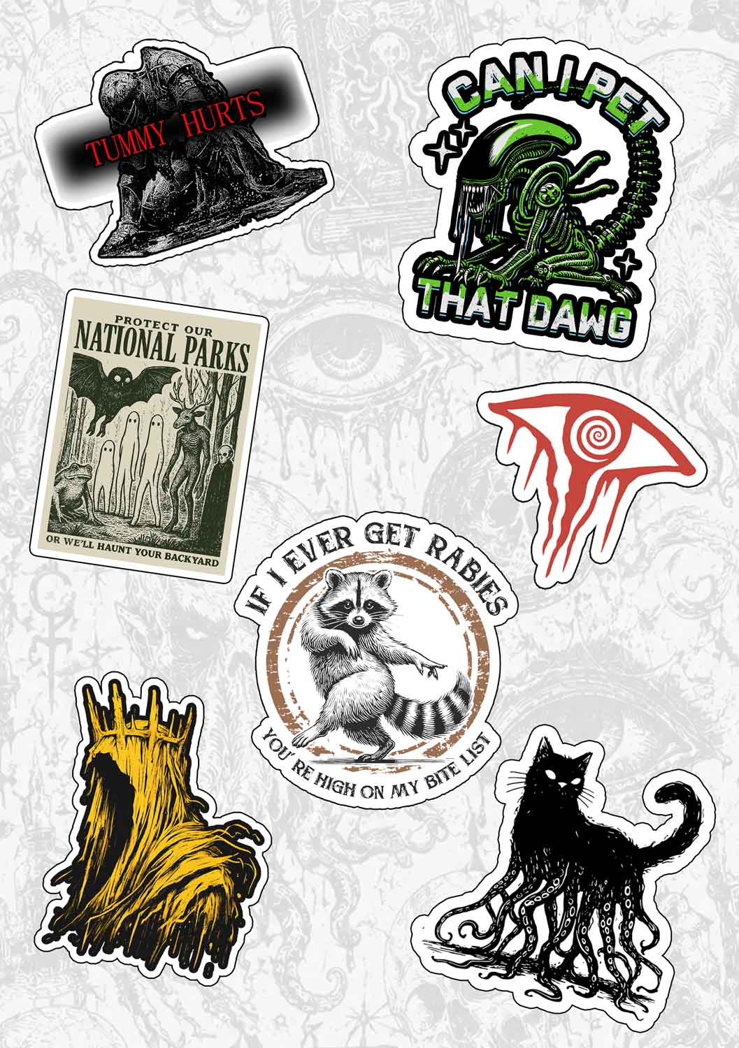 Spooky Oddity Meme Sticker (A5 whole page)