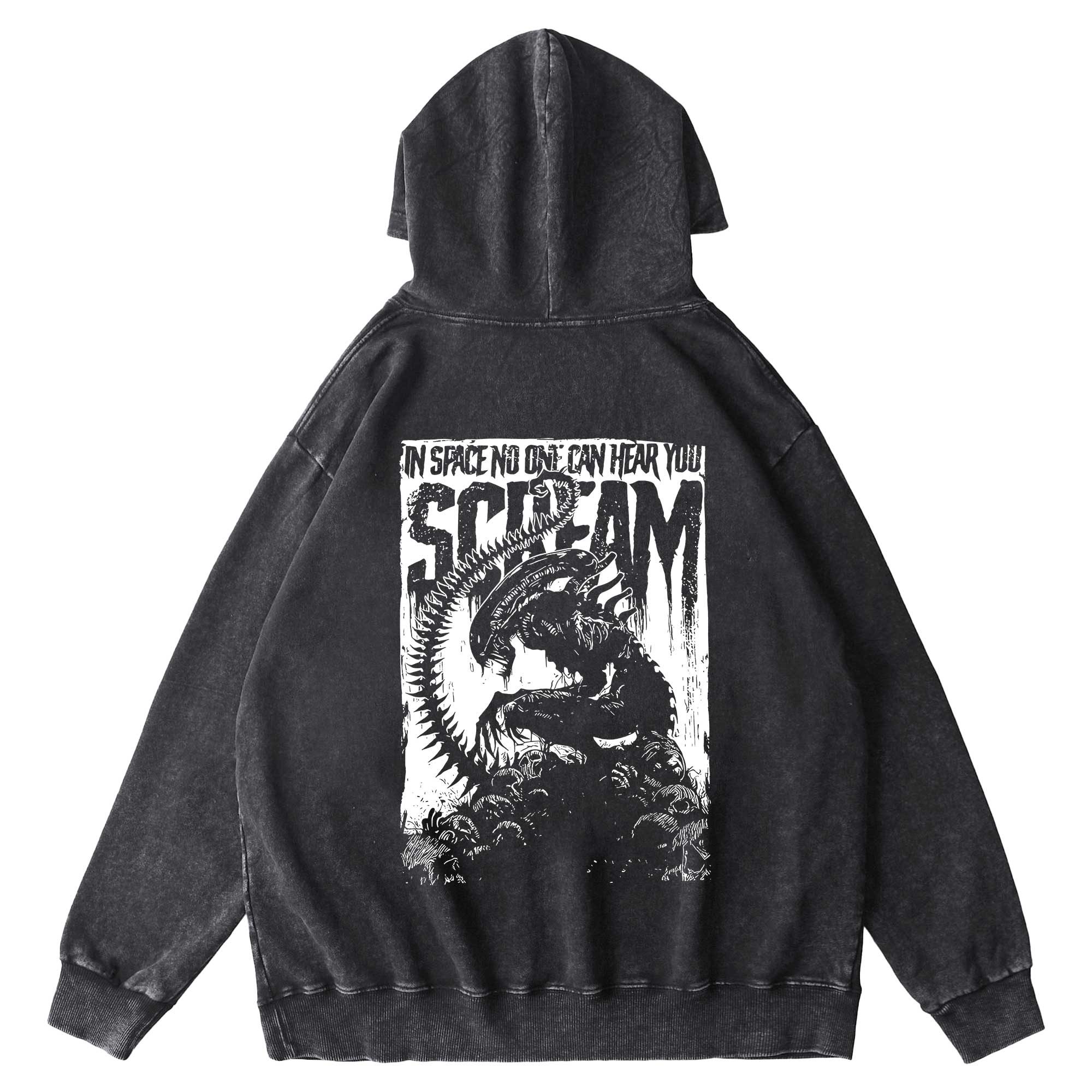 In Space No One Can Hear You Scream Washed Hoodie