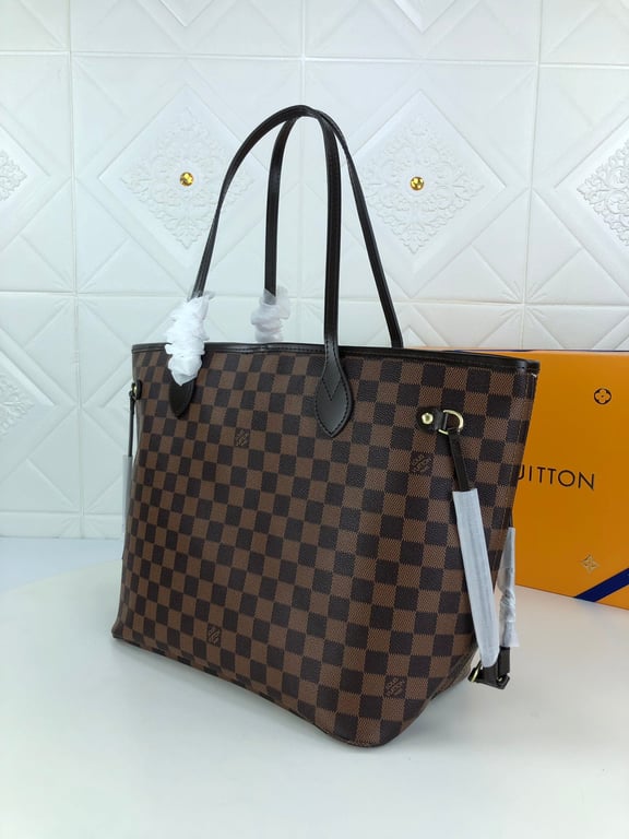 LUV DAMIER EBENE NEVERFULL PM BROWN AND LIGHT PINK 29CM N41359