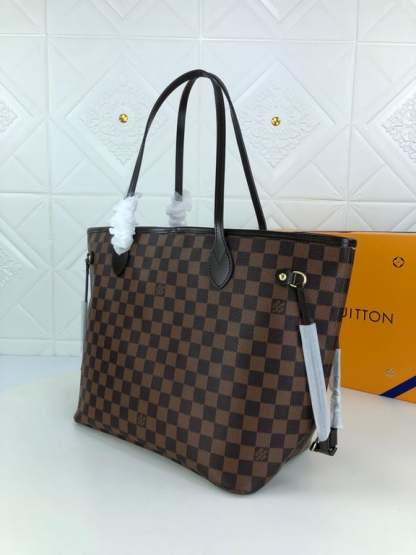 LUV DAMIER EBENE NEVERFULL PM BROWN AND LIGHT PINK 29CM N41359