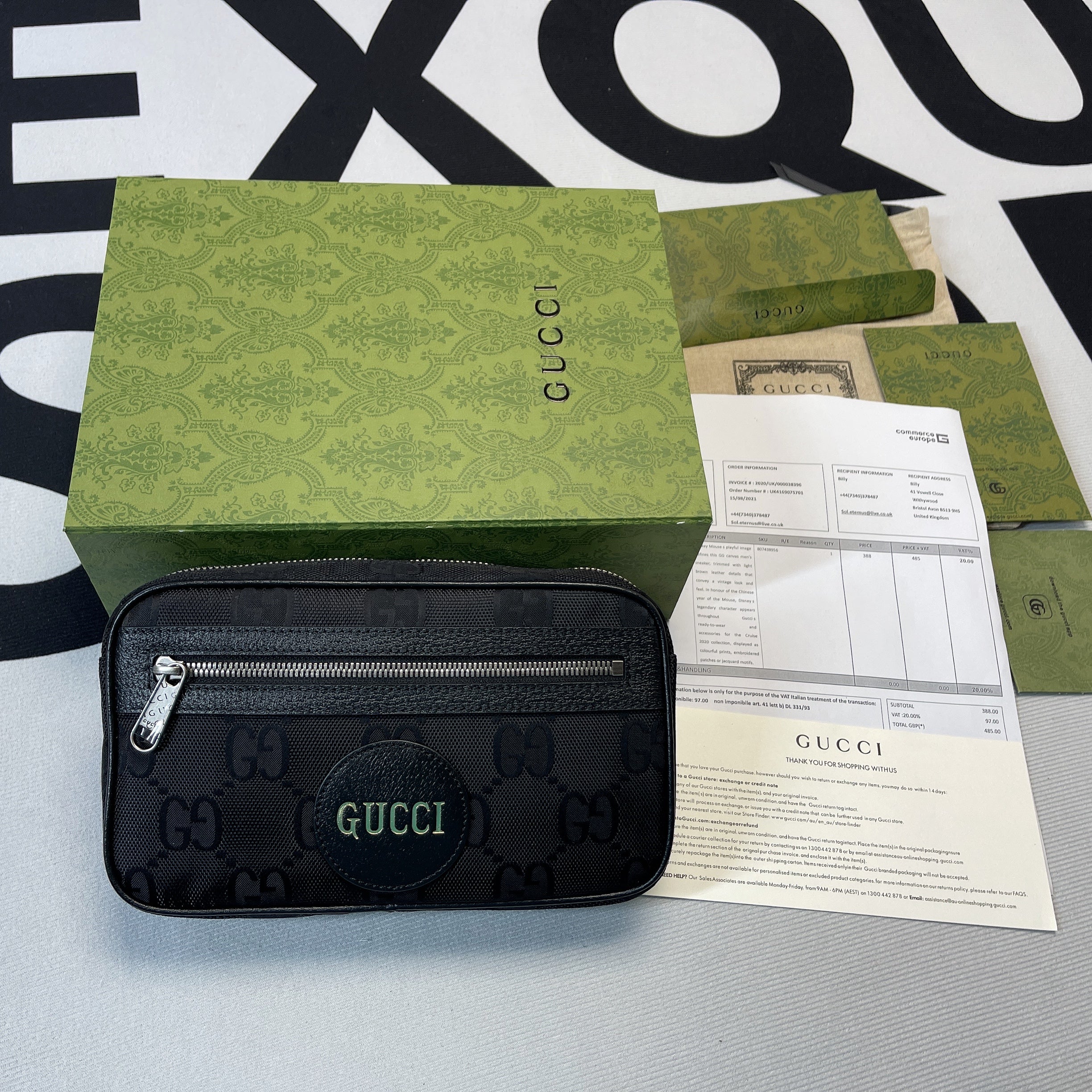 gg Off The Grid Belt Bag Black gg ECONYL® For Men  9.5in/24cm gg 631341 H9HBN 1000