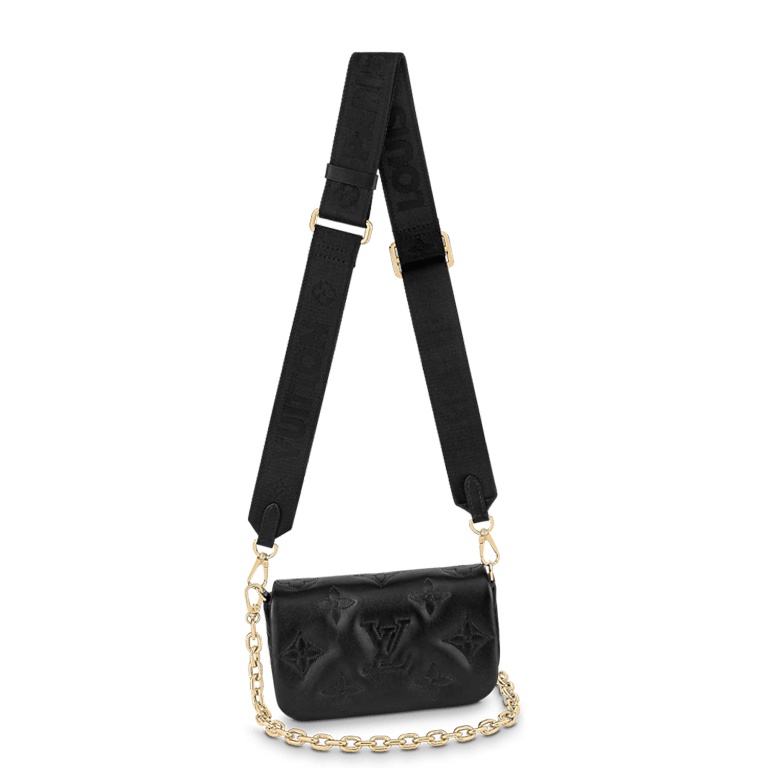 LUV WALLET ON STRAP BUBBLEGRAM BLACK