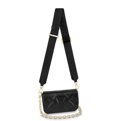 LUV WALLET ON STRAP BUBBLEGRAM BLACK