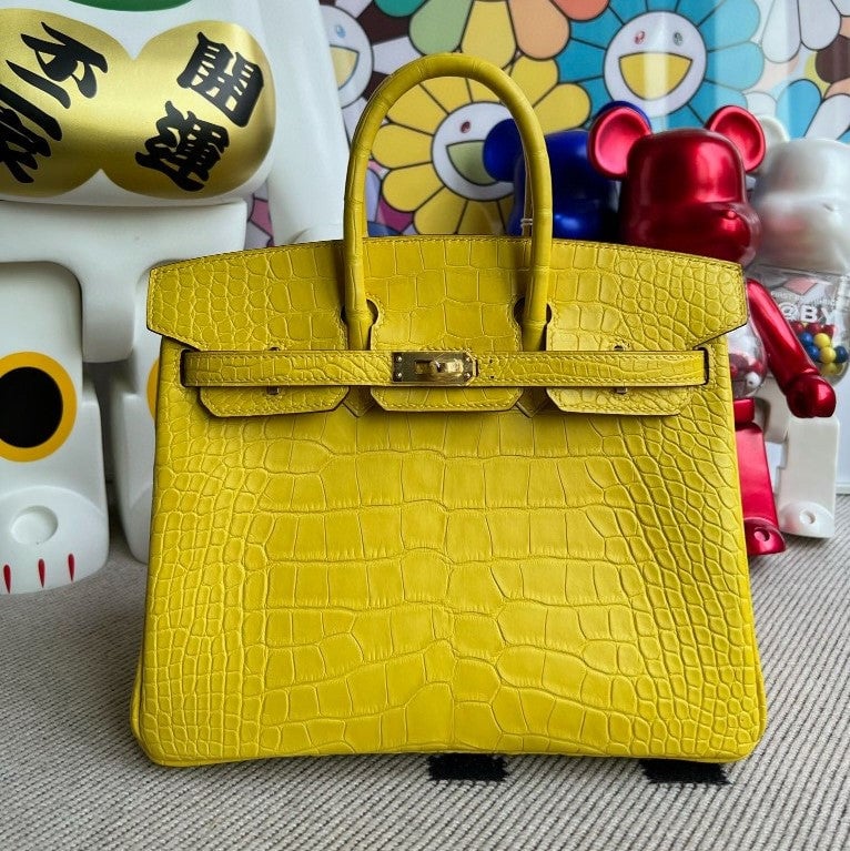 HM BIRKIN ALLIGATOR MATTE M9 MARIGOLD YELLOW GOLD HARDWARE 25CM