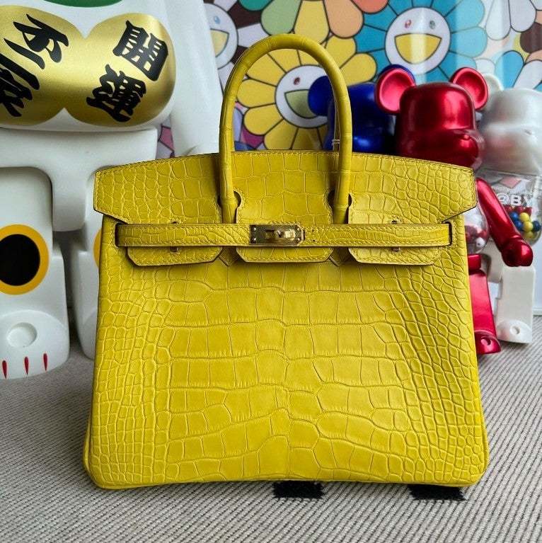 HM BIRKIN ALLIGATOR MATTE M9 MARIGOLD YELLOW GOLD HARDWARE 25CM