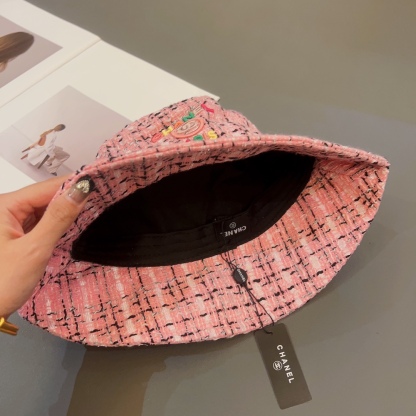 CC FANTASY TWEED MULTICOLOR LOGO BUCKET HAT PINK
