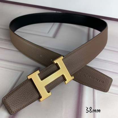 HM BELT TOGO SWIFT GOLD BUCKLE LIGHT BROWN 38MM