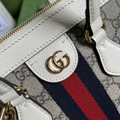 gg Ophidia gg Medium Tote Bag White gg Supreme Canvas For Women 13in/33cm 524537 K05NB 8745
