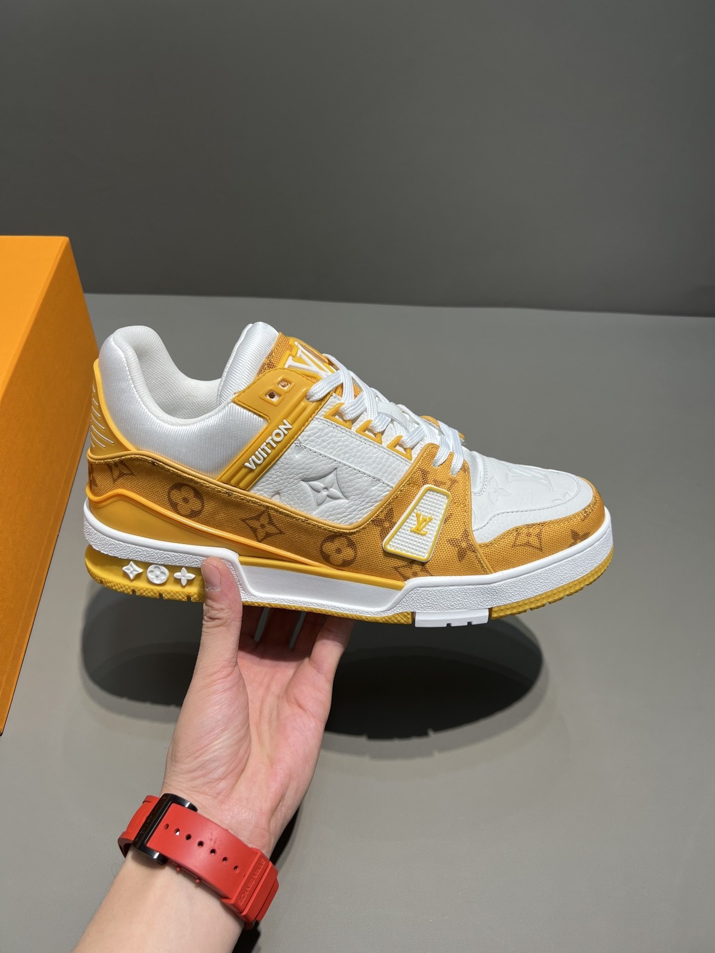 LUV TRAINER SNEAKER MONOGRAM DENIM YELLOW VIRGIL ABLOH