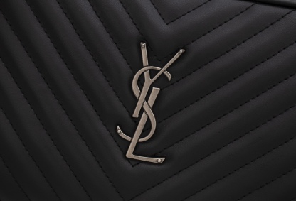 YSL LOU CAMERA BAG IN QUILTED BLACK SILVER LEATHER 23CM 612544DV7041000