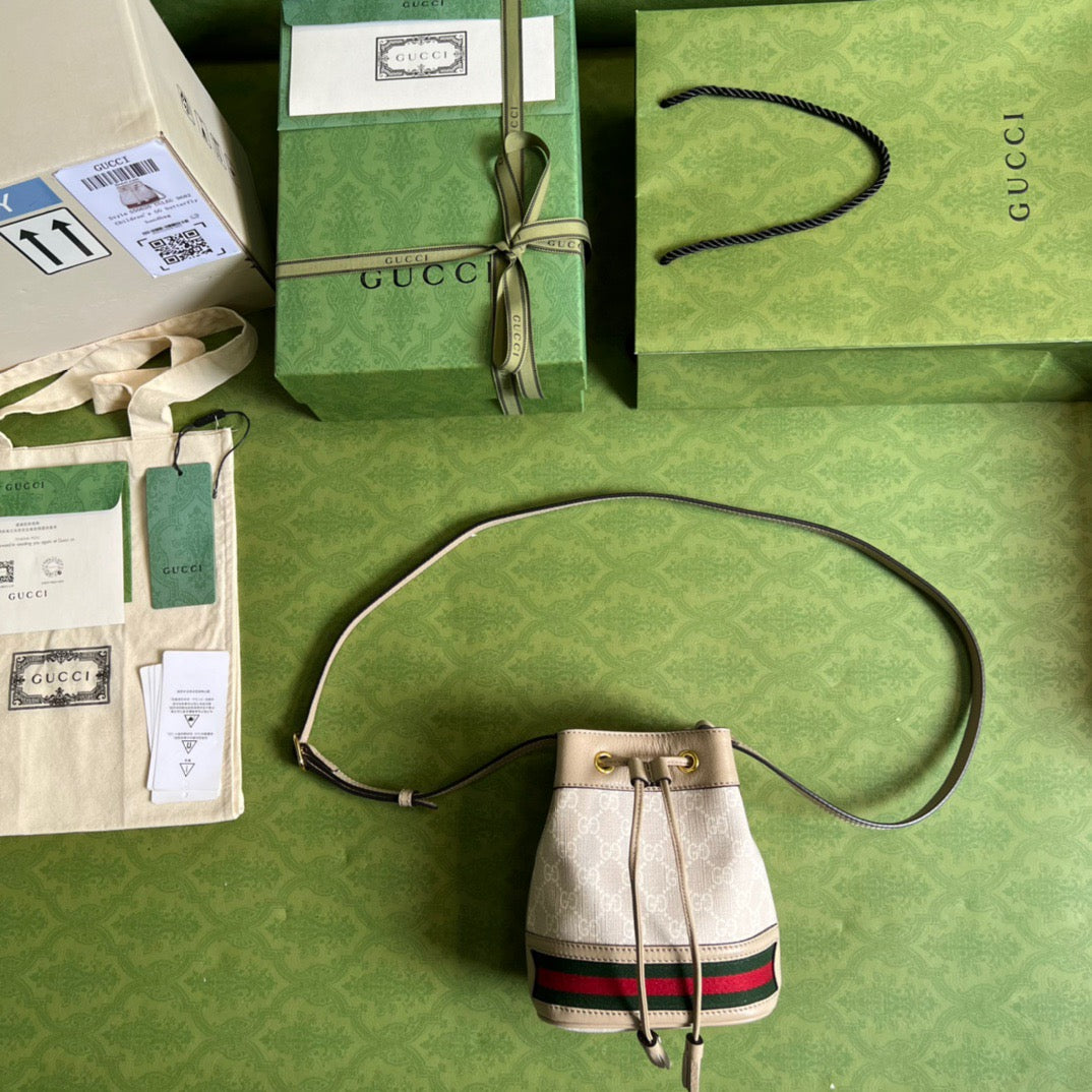 gg Ophidia Mini gg Bucket Bag White For Women, Women’s Bags 7.5in/19cm gg