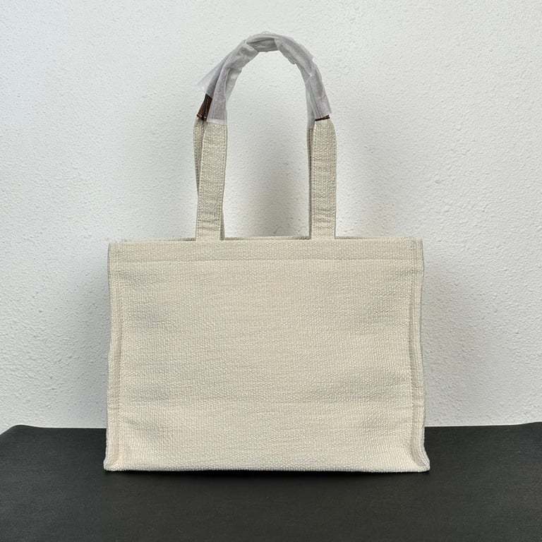 CE LARGE CABAS THAIS IN TEXTILE WITH JACQUARD IN WHITE 41CM