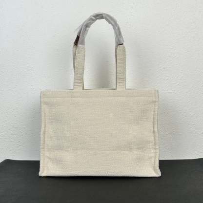 CE LARGE CABAS THAIS IN TEXTILE WITH JACQUARD IN WHITE 41CM