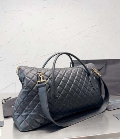 SAINT LAURENT GIANT TRAVEL BAG IN QUILTED LEATHER BLACK 55CM