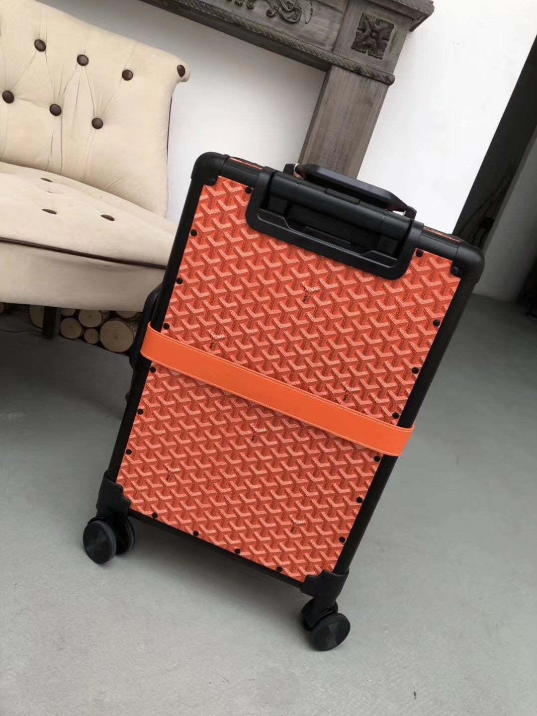 Goyard Rolling Vali Orange For Men, LuGucciage 20in/51cm LV