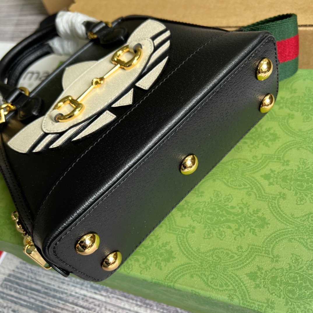 gg x Adidas Horsebit 1955 Mini Bag Black For Women, Women’s Bags 7.9in/20cm gg‎ 677212 U3ZDG 8726