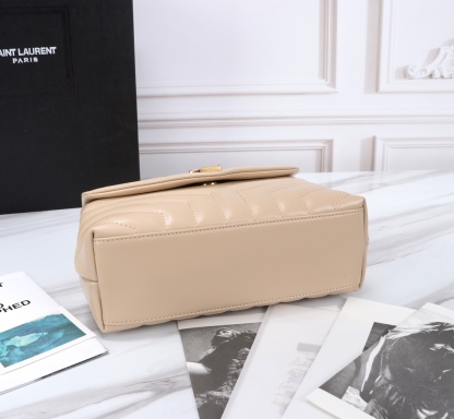 YSL LOULOU SMALL CHAIN BAG IN MATELASSÉ Y DARK BEIGE GOLD 23CM 494699DV7272721