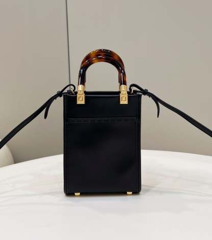 FI Sunshine Shopper Black Mini Bag For Woman 13cm/5in