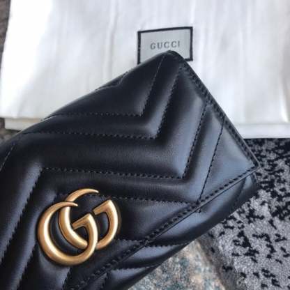 GG MARMONT CONTINENTAL WALLET 19CM BLACK E443436 DTD1T 1000