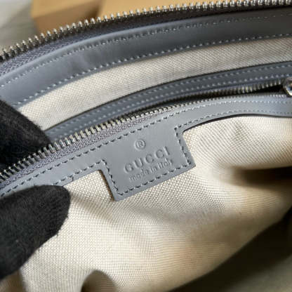 gg Embossed Medium Messenger Bag Grey gg Embossed For Men 12in/31cm gg 