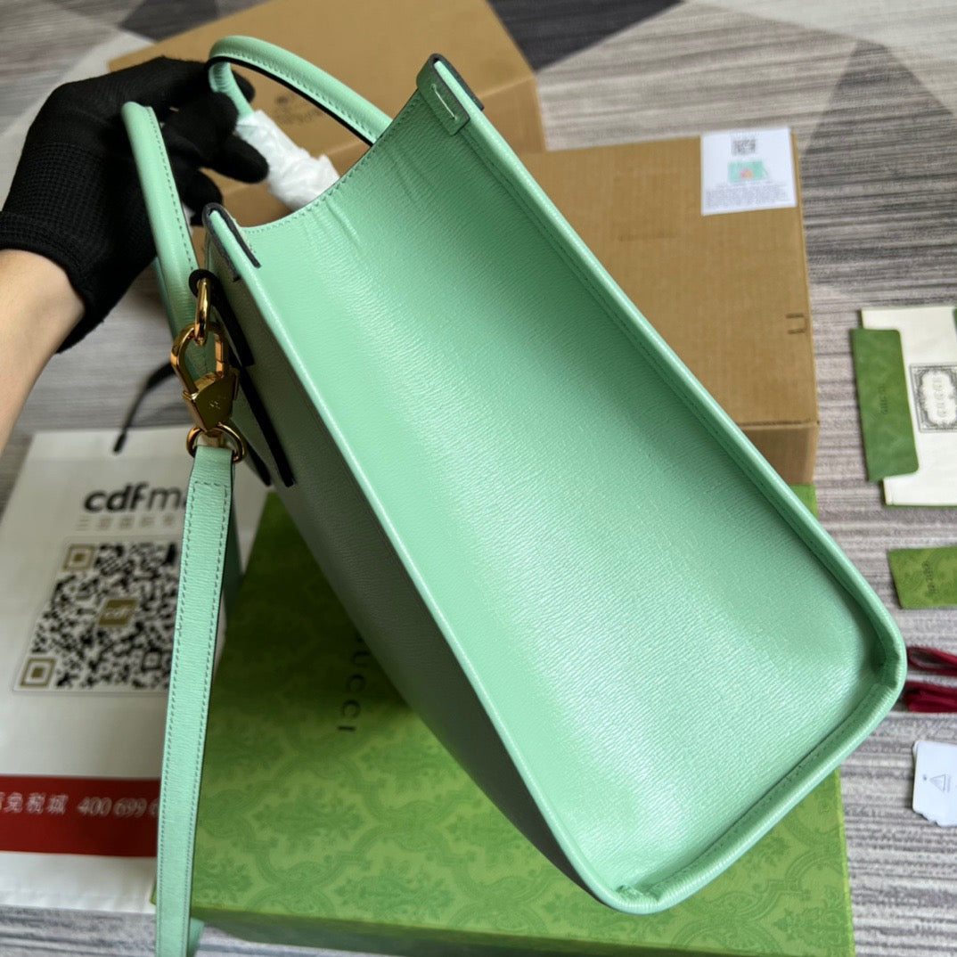 gg Bananya Print Small Tote Green For Women, Women’s Bags 12.2in/31cm gg 659983 U22AG 3067