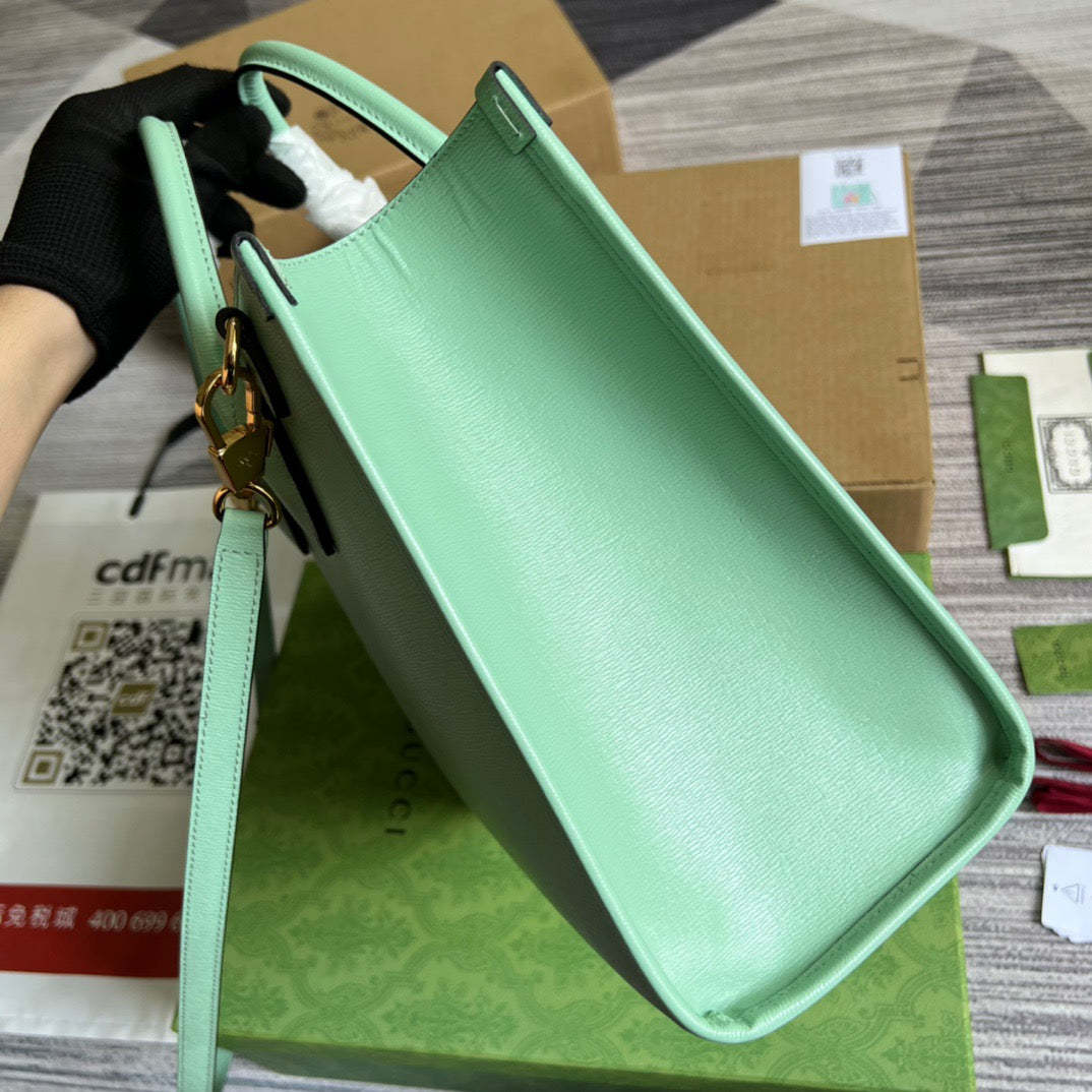gg Bananya Print Small Tote Green For Women, Women’s Bags 12.2in/31cm gg 659983 U22AG 3067