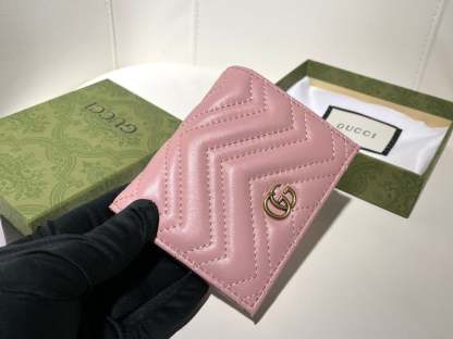 GG MARMONT CARD CASE WALLET 11CM PINK 466492 DTD1T 6433