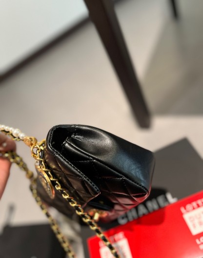 CC MINI FLAP BAG BLACK 17CM AS4385 B15773 94305