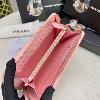 PR LARGE SAFFIANO LEATHER WALLET ALABASTER PINK 19CM 1ML506 QWA F0E18