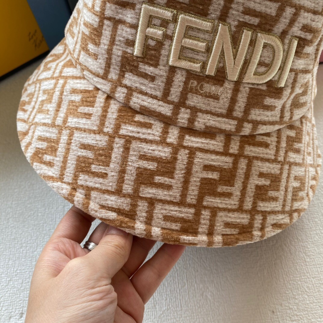 FD FABRIC FF MOTIF BUCKET HAT BEIGE