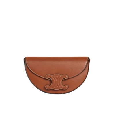 CE BESACE CUIR TRIOMPHE IN SMOOTH CALFSKIN TAN 111233DU304LU